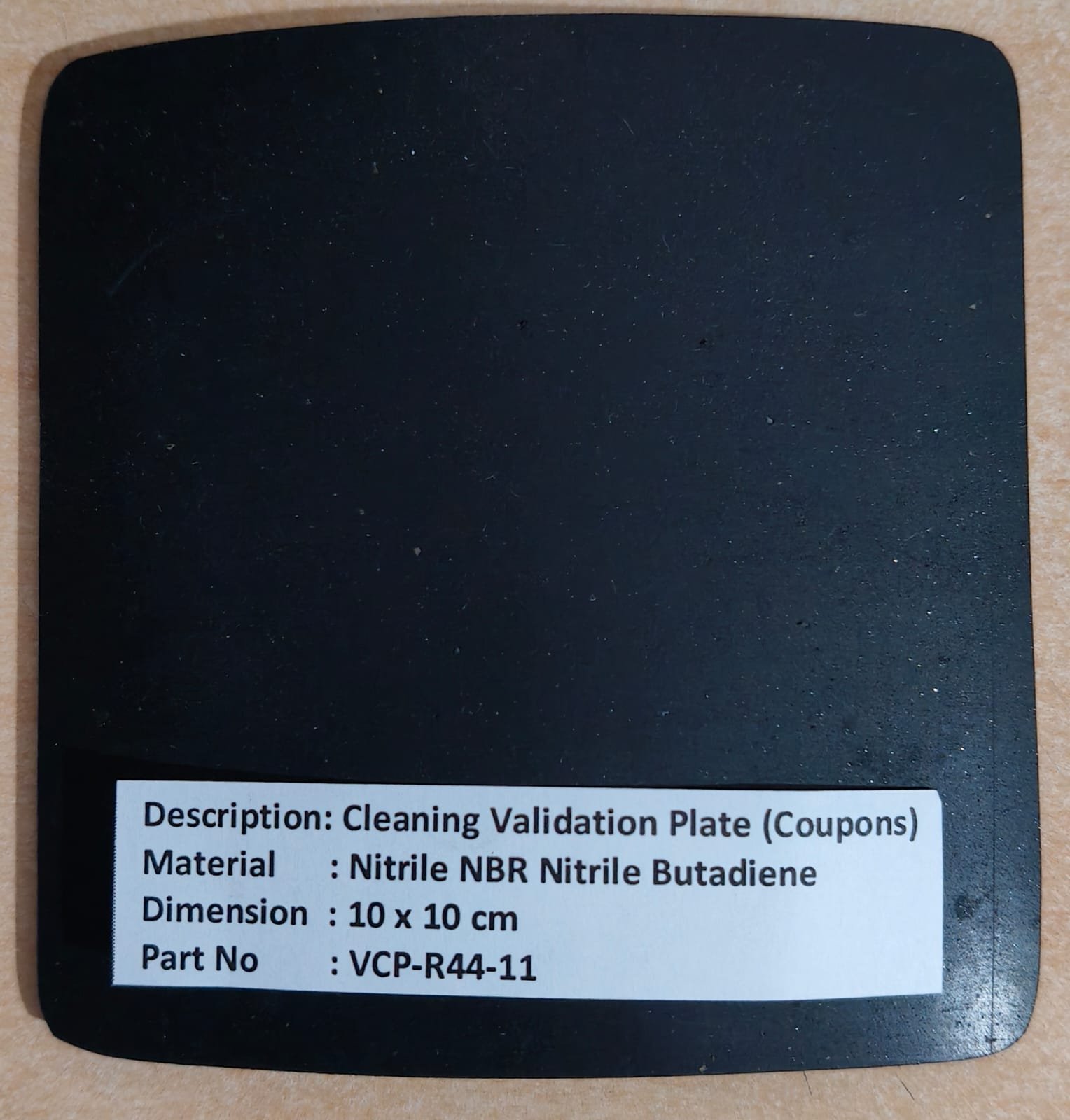 Cleaning Validation Plate (Coupons) – Nitrile (NBR)